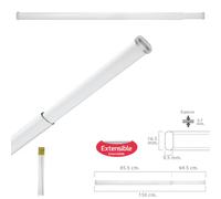 PRENDELUZ Barra Visillo - Extensible de 85.5 a 150 cm, con Muelle de presión Ajustable, Ideal para una sujeción Segura y Sencilla.