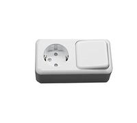 Prendeluz - Base Schuko con interruptor blanco 16A/250V.
