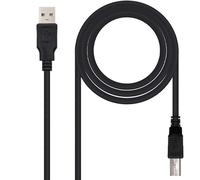 PRENDELUZ Cable USB 2.0 Impresora Tipo A/M - B/M, Negro 4.5m, para conexión de impresoras y dispositivos electrónicos.