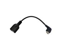 PRENDELUZ Cable USB 2.0 OTG Acodado Micro B/M-A/H Negro 15cm, conexión rápida para transferencias de Datos y Carga de Dispositivos móviles.