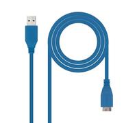 PRENDELUZ CABLE USB 3.0 TIPO A/M - MICRO B/M, 1.0 M, COLOR AZUL, Ideal para transferir datos y cargar dispositivos rápidamente.