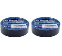 PRENDELUZ Cinta adhesiva de 10metros. Cinta adhesiva aluminio color negro. Acrílico alta resistencia especial para altas temperaturas. (Paquete de 2)
