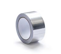 PRENDELUZ Cinta adhesiva negra de aluminio para altas temperaturas, 25 m x 55 mm, ideal para ventilación, aislamiento y supresión de puentes térmicos