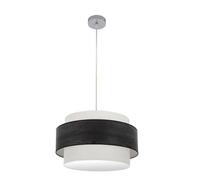 PRENDELUZ Colgante de cromo y madera negra, 2xE27, medidas 50x50 cm, ideal para iluminar espacios modernos y decorativos.
