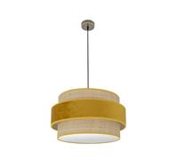 PRENDELUZ Colgante de luz 2xE27, cuero natural, 50x50 cm, ideal para decoración y ambientación en espacios modernos.