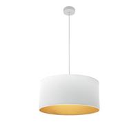 PRENDELUZ Colgante LED E27, blanco y dorado, 50x50 cm, ideal para iluminar espacios modernos y crear ambientes acogedores.