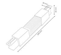PRENDELUZ Conector Flexible Blanco para Carril Trifásico, ideal para instalaciones eléctricas y optimización del flujo de energía.