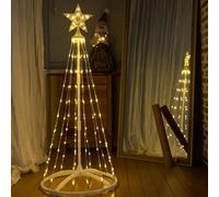 PRENDELUZ Cono Iluminado - decoración navideña de 1,8 m en Blanco cálido, bajo Voltaje, Ideal para Dar un Toque Festivo a tu hogar.
