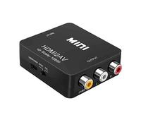 PRENDELUZ Convertidor - convierte señal HDMI a AV mediante 3 puertos RCA, ideal para conectar dispositivos modernos a televisores antiguos.