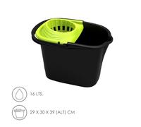 PRENDELUZ Cubo fregona - Cubo Rectangular de 16 litros, Resistente y Ligero, Ideal para Limpieza. Incluye escurridor para facilitar el Uso.