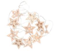 PRENDELUZ Estrella led - luces cálidas de madera de 1,35 m, ideal para decoración. Diseñadas para interior, aportan un ambiente acogedor y elegante.