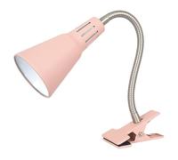 PRENDELUZ Flexo pinza rosa con casquillo E14, adaptable para lectura y ambientación en espacios reducidos.