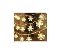 PRENDELUZ Guirnalda de luces - colgante copo de nieve, 1,5 m, color blanco cálido, funciona con 3 pilas AA, ideal para decoración festiva.