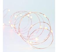 PRENDELUZ Guirnalda de luces - guirnalda de 2 m con alambre de cobre, pilas de botón, luz en blanco frío, ideal para decoraciones interiores.