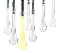 PRENDELUZ Guirnalda de luces - guirnalda de bajo voltaje de 5 m, diseño de gotas de lluvia, iluminación en blanco cálido, ideal para decoración exterior e interior. #