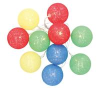 PRENDELUZ Guirnalda - guirnalda led de bolas de algodón multicolores, 2,85 m, con luz cálida, ideal para decorar interiores y crear ambiente acogedor.