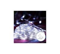 PRENDELUZ Guirnalda - luces de 10 m con alambre de cobre, color blanco frío, alimentada por 3 pilas AA, ideal para decoración y ambientes cálidos.