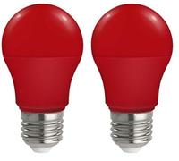 PRENDELUZ Lámpara LED roja E27 9W 230V, bombilla decorativa roja (Paquete de 2)