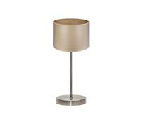 PRENDELUZ Mesa de sobremesa 1 x E14, cuero y madera clara, dimensiones 42x17x17 cm, ideal para decoración y uso en espacios pequeños.