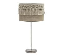 PRENDELUZ Mesa de sobremesa grande 63x30x30 cm, material cuero/saco, incluye pasamanería, ideal para decoración y uso práctico.