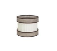 PRENDELUZ Pantalla de sobremesa pequeña, dimensiones 18x18x18 cm, color marrón-beige, ideal para iluminar espacios reducidos y decorar ambientes.