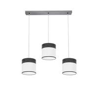 PRENDELUZ Regleta LED 3xE27 Cromo/Blanco-Madera, 60x16 cm - Ideal para iluminación moderna en hogares y oficinas.