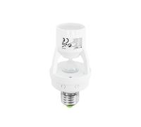PRENDELUZ Sensor infrarrojo con base E27 (máx: 60W LED) para detección de movimiento y automatización de iluminación en interiores y exteriores.