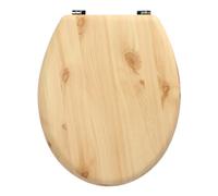 PRENDELUZ Tapa WC - Tapa de Madera Natural Universal, Soporte Ajustable, diseño ergonómico, fácil instalación, Adecuada para la mayoría de inodoros.