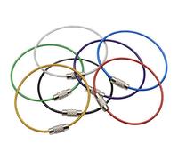 prendre PR-WKR - Llavero de alambre de acero inoxidable, accesorio de alambre de bloqueo de acero inoxidable, 7 colores, 15 cm, 1,5 mm, Juego de 7 colores