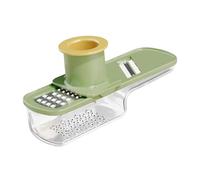 Prensa Ajos Acero Inoxidable,Molinillo de Ajo Multifuncional y Cortadora,Mini Cortadora de Ajo 3 en 1 con Recipiente para Rebanar y Moler Fácilmente, Perfecto para la Cocina (1PCS-Green)