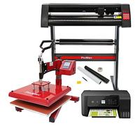 Prensa Calor 38cm Swing para Sublimación Camisetas Máquina Transferencia Térmica para Sublimar Camisetas+Cortador de Vinilo Plóter para Corte Vinilo Plotter+10 Hojas Sublimación+3 Hojas Roland GRATIS