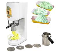 Prensa comercial for helado de espagueti, máquina for hacer helado con 4 moldes, máquina for hacer fideos de helado, for entretenimiento en casa, innovación en postres comerciales(White)