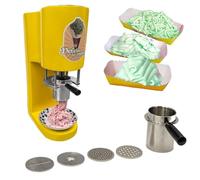 Prensa comercial for helado de espagueti, máquina for hacer helado con 4 moldes, máquina for hacer fideos de helado, for entretenimiento en casa, innovación en postres comerciales(Yellow)