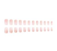 Prensa cuadrada corta 24 veces en uñas graduados uñas postizas simple brillo acrílico fundas completas permanecen sólidas para mujer.