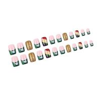 Prensa cuadrada en las uñas Shamrock uñas falsas pegado a 12 tamaño 24 piezas consejos franceses para bricolaje decoraciones artísticas uñas acrílicas para mujeres claro