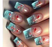 Prensa Cuadrada En Uñas Puntas Francesas Cubiertas Completas Falsas Con Diseño Barra Acrílica Artificial En Diseño Uñas Postizas