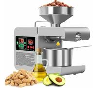 Prensa de Aceite Automática 800W, Extractor en Frío y Caliente Acero Inoxidable con Pantalla Táctil Control Temperatura para Maní, Semillas Girasol, Sésamo