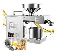Prensa de Aceite AutomáTica Comercial, Exprimidor de Aceite, MáQuina EléCtrica de Aceite FríO/Caliente para Cultivos Oleaginosos, Como Maní, Girasol, Té, Nueces y Aceite de Coco