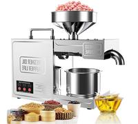 Prensa de Aceite de 820 W, Prensa en FríO y Caliente (No apto para prensar aceite de oliva) AutomáTica, EléCtrica, para Aguacate, Coco, Lino, Maní, Ricino, Semillas de Perilla