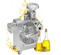 Prensa de aceite de oliva, puede prensar aceitunas enteras, prensa de aceite doméstica prensa de tornillo automática, prensa de aceite automática de 2200 W, con filtro de vacío, juego adicional de cá