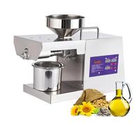 Prensa de Aceite Eléctrica 2000W - Extractor Automático Frío y Calor para Cacahuetes, Nueces, Sésamo Semillas Lino, Acero Inoxidable