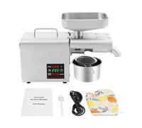 Prensa de aceite eléctrica 610W 50-250°C acero inoxidable para el hogar | Prensa de aceite para semillas de lino de cacahuete, sésamo, nuez, con prensado en caliente y frío, prensa de aceite de 3-6