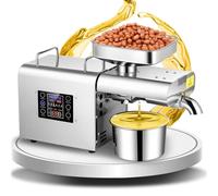 Prensa de Aceite eléctrica, Extractor de Aceite automático de Acero Inoxidable para Cocina, 750 W para Uso doméstico y Comercial, 220 V