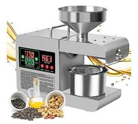 Prensa de aceite inteligente para uso doméstico, pequeña prensa de aceite de acero inoxidable, adecuada para la extracción de cacahuetes, cabeza grande, semillas de girasol, semillas de sésamo, etc