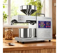 Prensa de Aceite Silenciosa Para El Hogar, Máquina de Aceite Para Cacahuetes Sésamo Motor 820W, Modos Prensado en Frío y Caliente Para Producir Aceite Sano de Nueces y Semillas