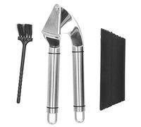 Prensa de ajo de acero inoxidable 304, triturador de ajo de alta resistencia con pelador de silicona, herramienta de cocina pulida en espejo para picar ajo sin esfuerzo, incluye