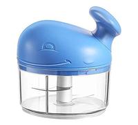 Prensa de Ajo Pelador de Ajos Extractor De Ajo Manual, Picadora Mano, Trituradora Y Chile, Cuerda Tracción Portátil Herramienta de Cocina(Blue)