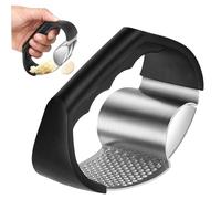 Prensa de ajos, prensa mecedora de ajos, trituradora manual de acero inoxidable, utensilio de cocina fácil 2 en 1 para triturar sin esfuerzo