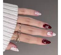 Prensa De Almendras En Las Uñas Con Arcos Diseños Cubiertas Completas Accesorios Falsos Stick Para Cualquier Ocasión Día De San Valentín Arte De Uñas