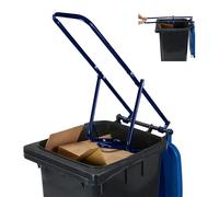 Prensa de Basura Relaxdays para contenedores, compactador de residuos domésticos, plástico, Prensa Manual, Acero, Azul